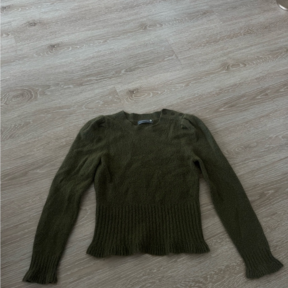Anthropologie Forest Green Crew Neck Sweater